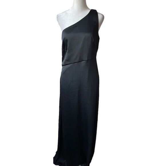 SACHIN & BABI Chelsea One-Shoulder Gown in Black Size 8 NEW but missing bow. - Picture 2 of 6